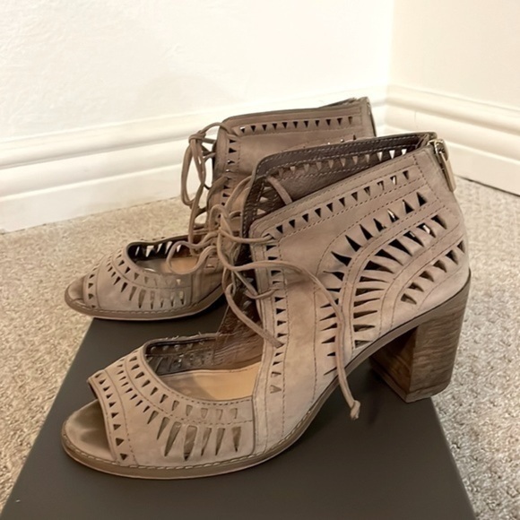 Vince Camuto Tarita - Smoke Cloud True Suede Sandals - Picture 3 of 7